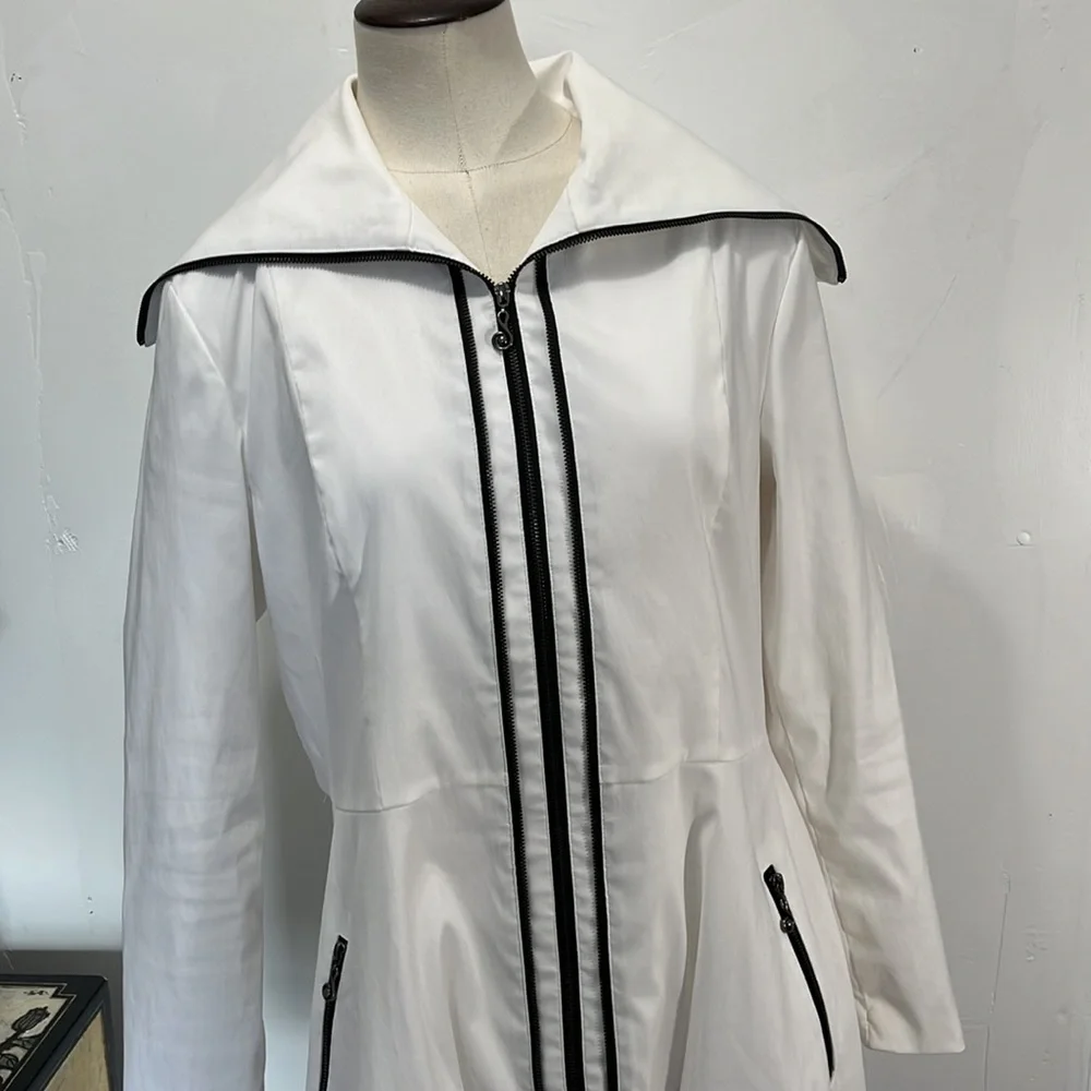 Samuel Dong white coat dress size small - Picture 4 of 10